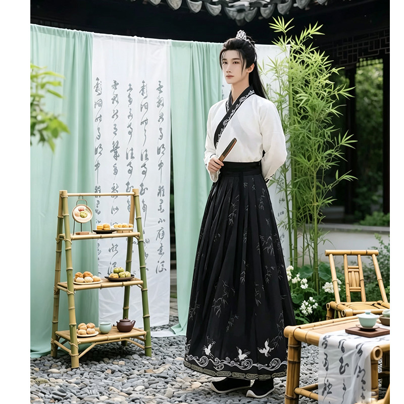 原创汉服夏薄款2026新款男女CP日常武侠交领齐腰中国风马面裙套装
