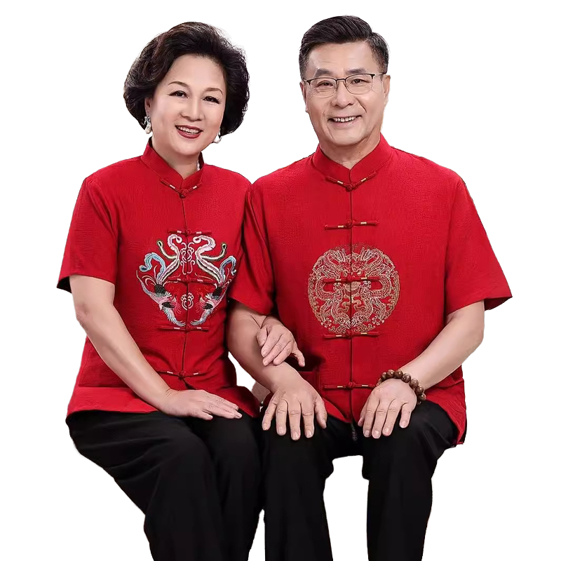 男式中老年人唐装时尚妈妈夏装