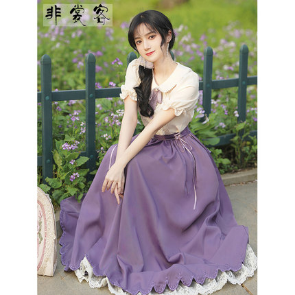 平时可以穿着上班的汉服女小个子2026新款夏汉元素衬衣日常套装裙