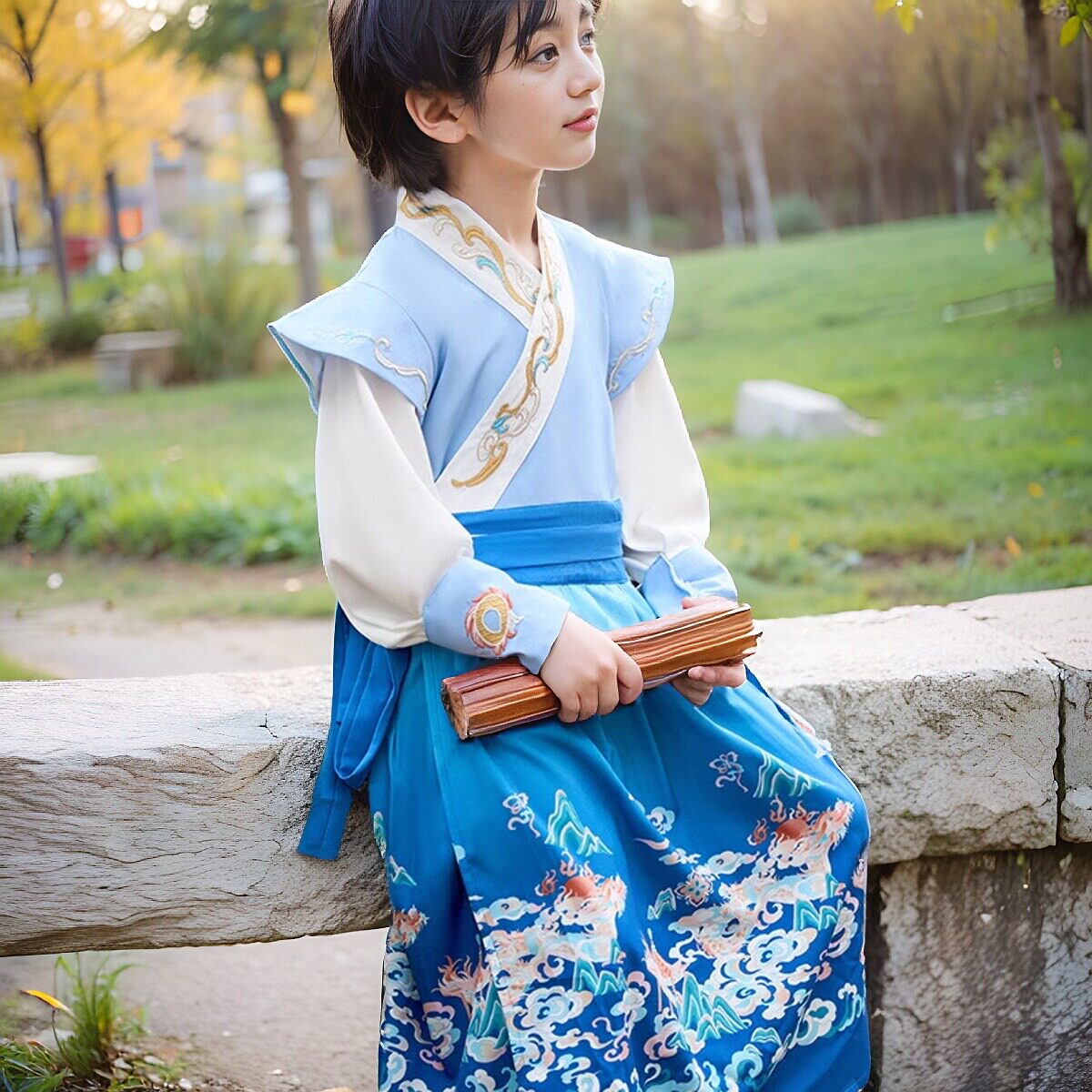 飞鱼服古风汉服男童国风套装帅气