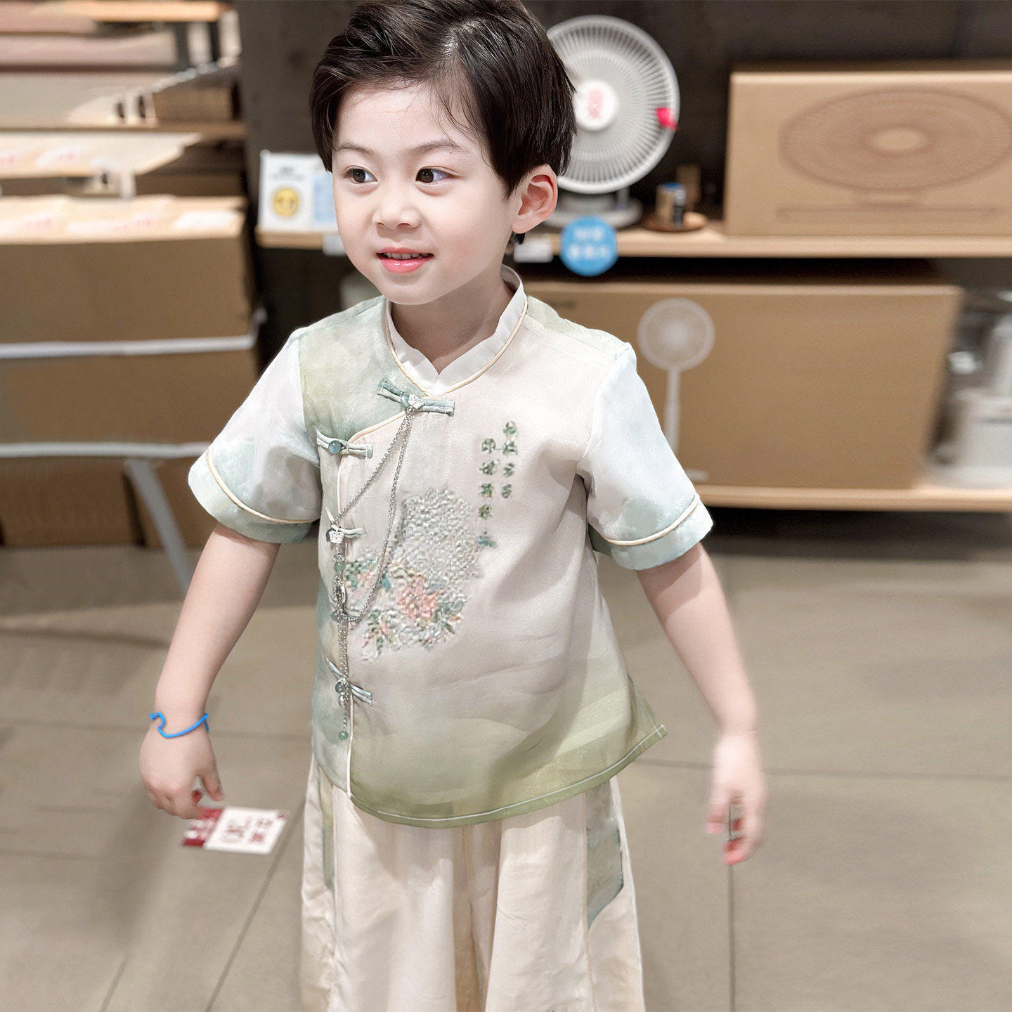 男童2026新款汉服中国风日常唐装帅气男孩表演服儿童新中式套装夏