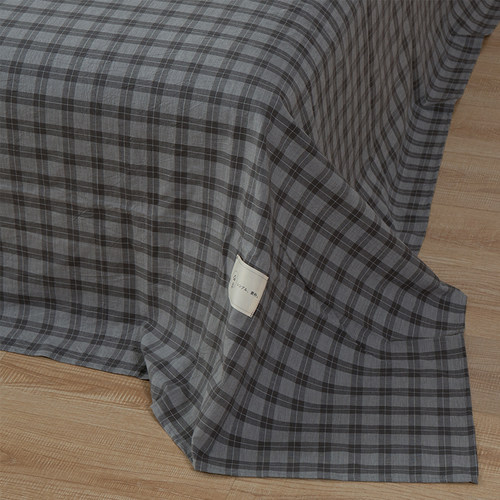 南通黑伍纯棉床单A类色织水洗棉