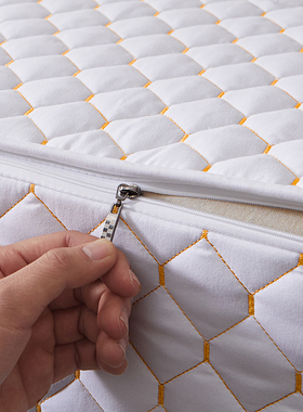 白色夹棉床笠拉链式可拆洗六面全包床垫保护套定制全包围床单防滑