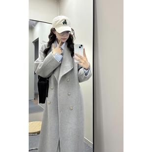 高级感呢子大衣女2024秋冬季 新款 毛呢外套小个子韩系慵懒风中长款