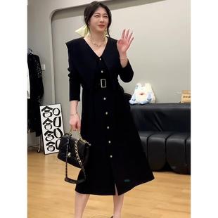 琦琦大码 微胖mm收腰显瘦内搭裙子 法式 赫本风气质绝美连衣裙女秋季
