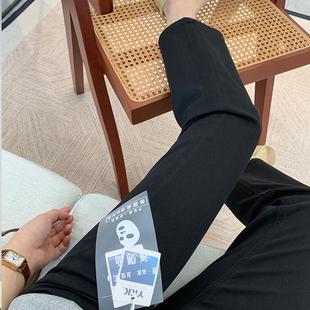 烟管九分裤 超薄面膜裤 显瘦修身 凉感弹力高腰直筒牛仔裤 女夏款