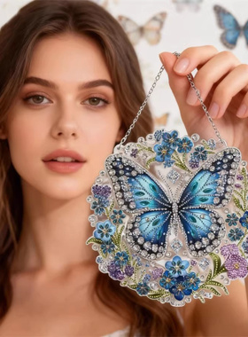 蝴蝶2026新款5d水晶钻石画自己手工贴贴点钻十字绣挂件客厅高级感