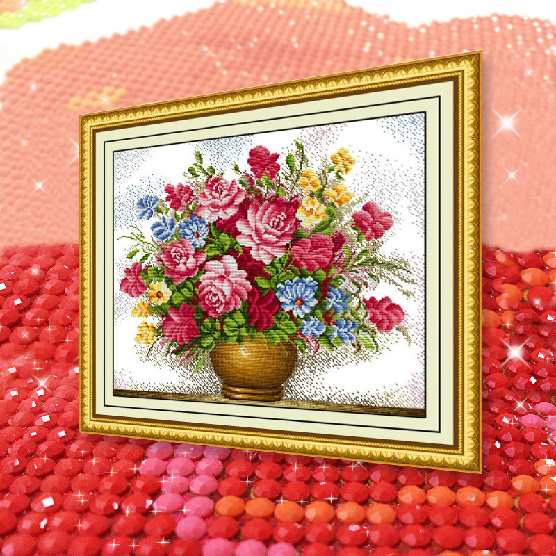 玫瑰花2026新款5D年水晶钻石画满钻贴画客厅点钻贴钻十字绣砖石秀,居家布艺,钻石绣,淘宝优惠券,粉丝福利购,淘宝优惠卷