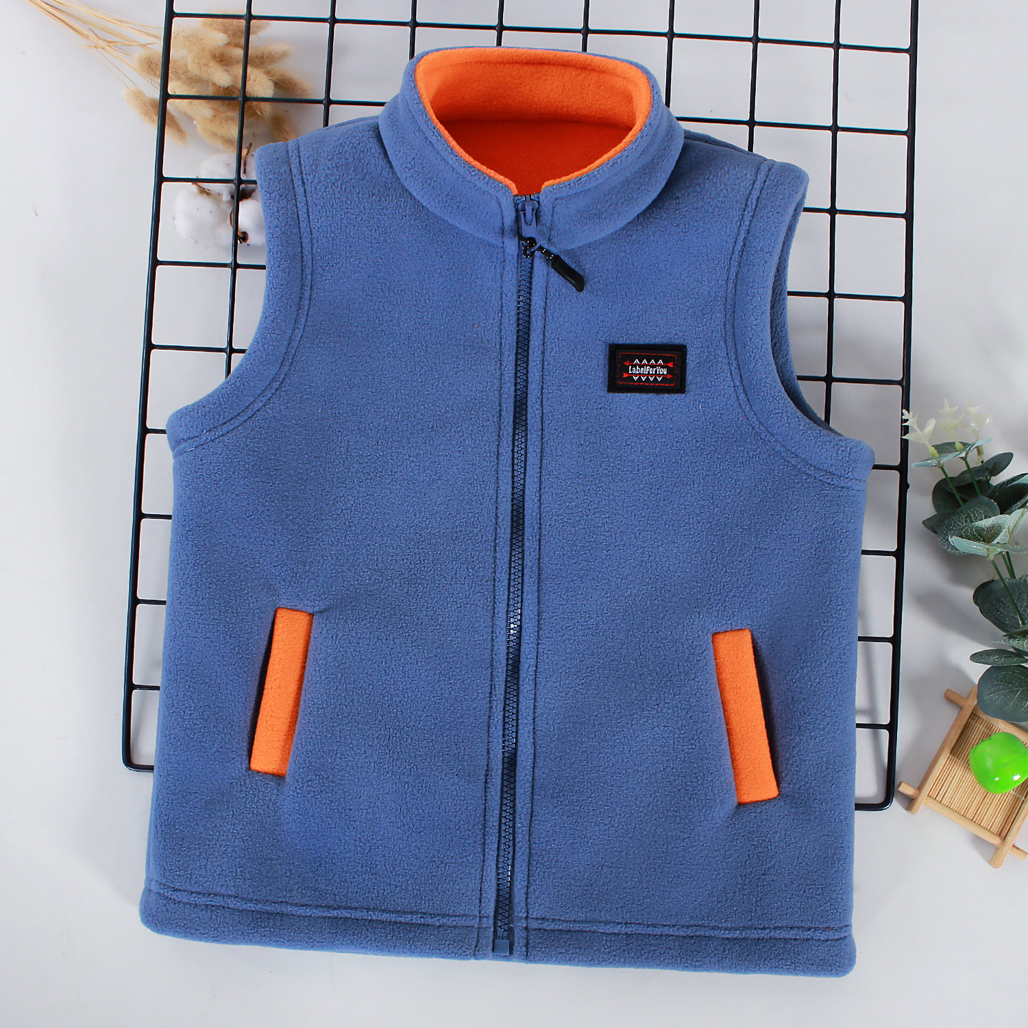 男童摇粒绒马甲春秋儿童坎肩加绒男孩宝宝背心加厚中大童上衣外穿