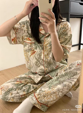 “fafa法奢睡衣”全新升级工艺100棉双层提花棉满印睡衣女家居服