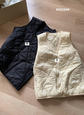 冬上新Hers三明治叠叠穿锁温神器简约日常保暖马甲百搭v领马夹女