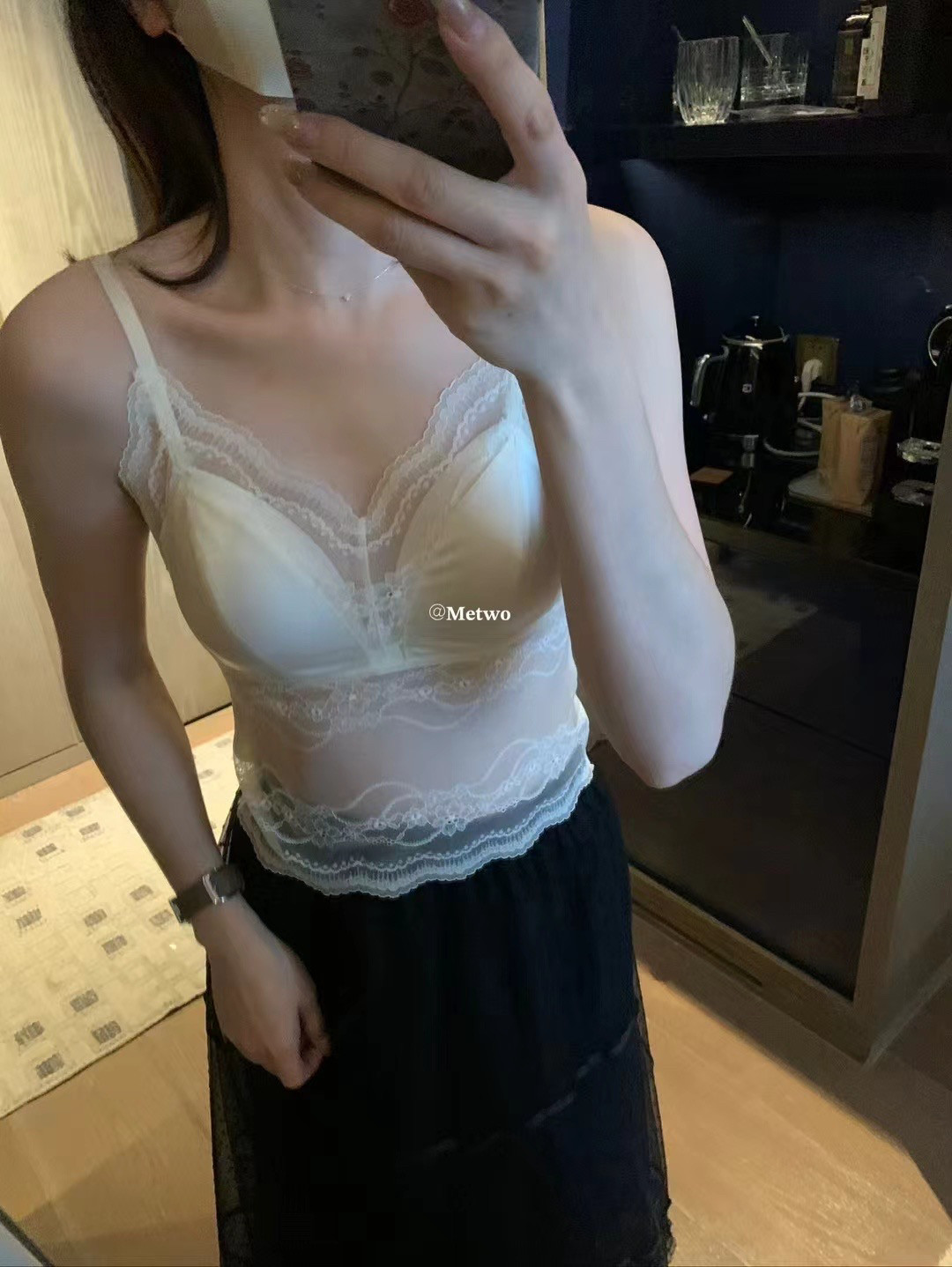 METWO 8701超美超仙法式蕾丝内衣女2025早春新款内搭叠穿吊带背心