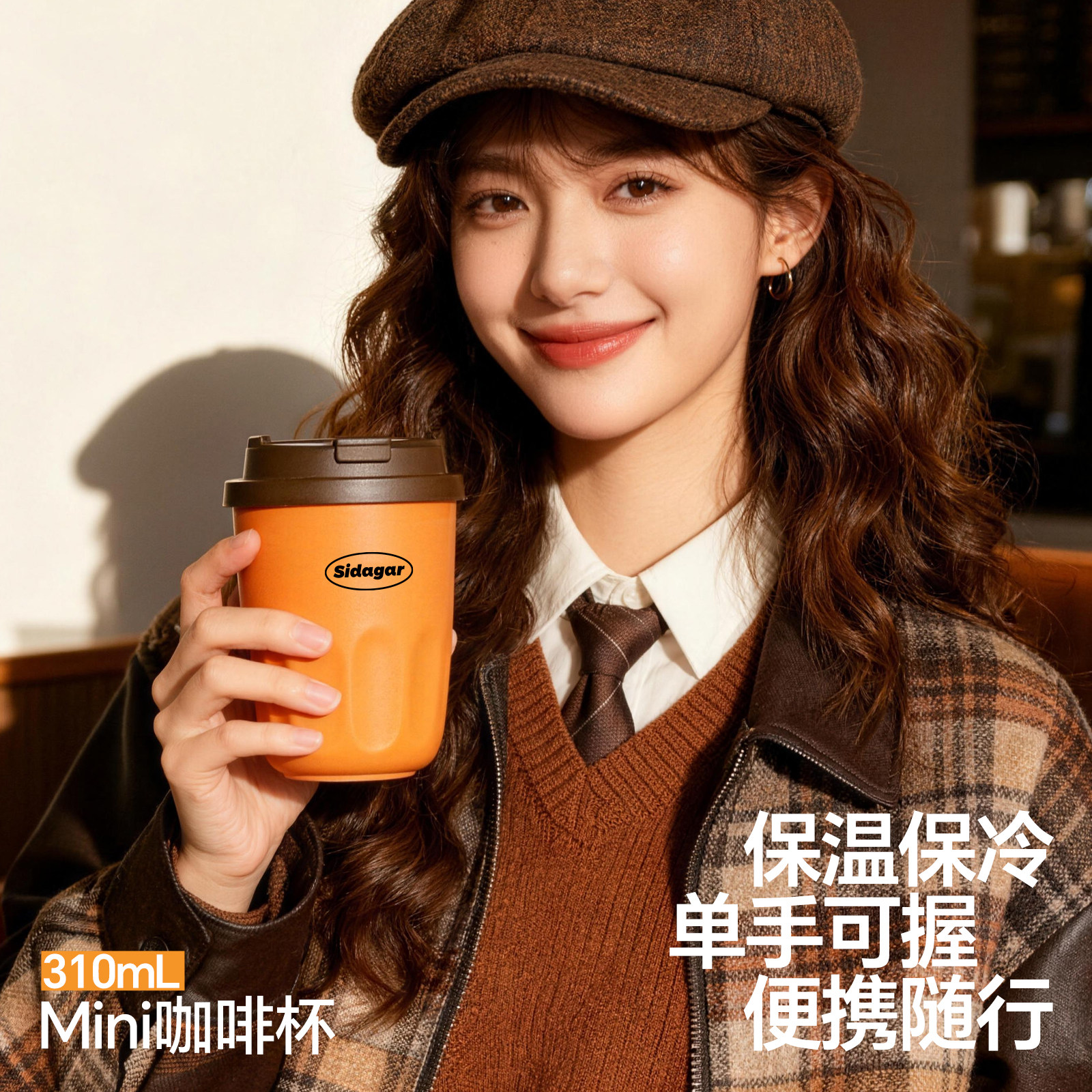 世大家迷你咖啡杯保温杯高颜值女士个人专用便携随行陶瓷内胆水杯