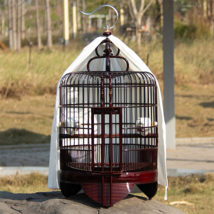 新款复古画眉广笼高档老楠竹八哥四喜竹制鸟笼橙头地鸫鸟笼鸟笼子