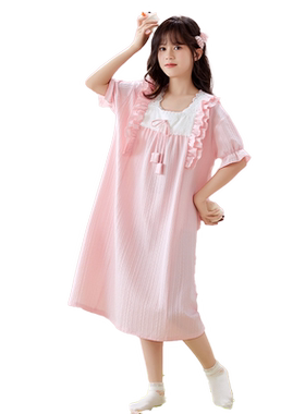 女童睡裙夏季薄款带胸垫一体式