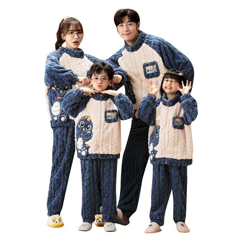 亲子睡衣母女珊瑚绒秋冬款家居服