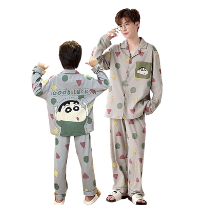 亲子睡衣大童男童睡衣春秋季长袖