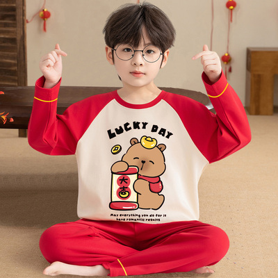 儿童睡衣卡皮巴拉马年纯棉家居服