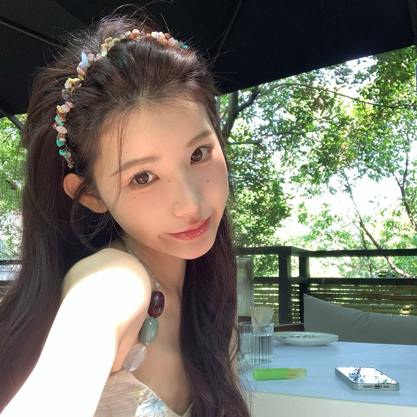 巴厘岛的夏天 多巴胺彩色水晶石波浪发箍高颅顶发箍外戴发夹头饰