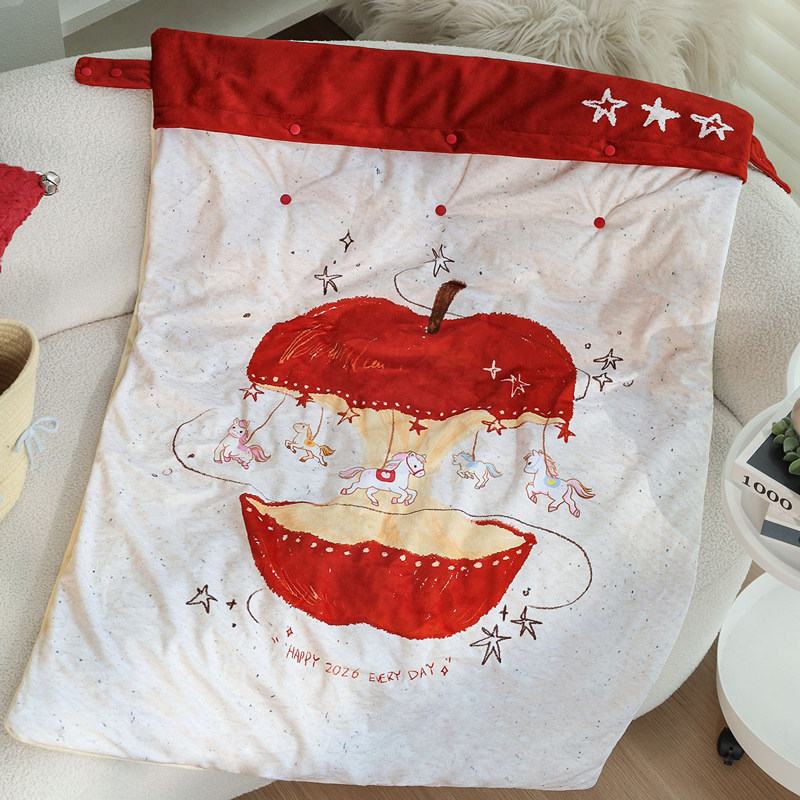 可收纳办公室午睡小毛毯沙发用盖毯冬季加厚披肩抱枕被毯子二合一