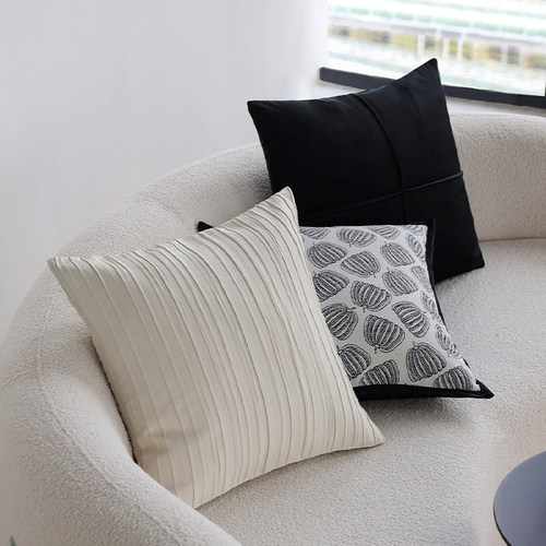 黑白轻奢客厅沙发抱枕套不含芯