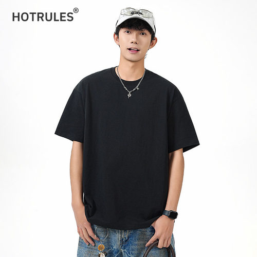 【纯色透气】重磅纯棉短袖T恤男