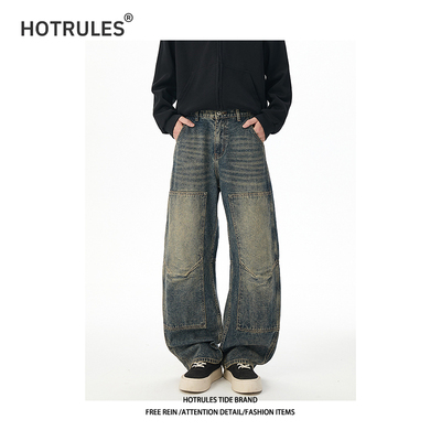 秋冬季水洗直筒阔腿百搭休闲长裤