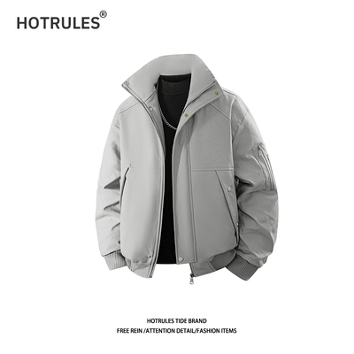 美式潮流冬季新款男士立领夹克