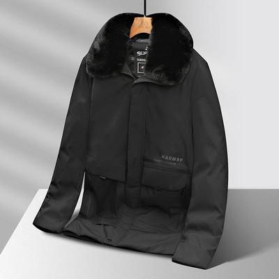 爸爸棉衣中老年人加绒加厚羽绒