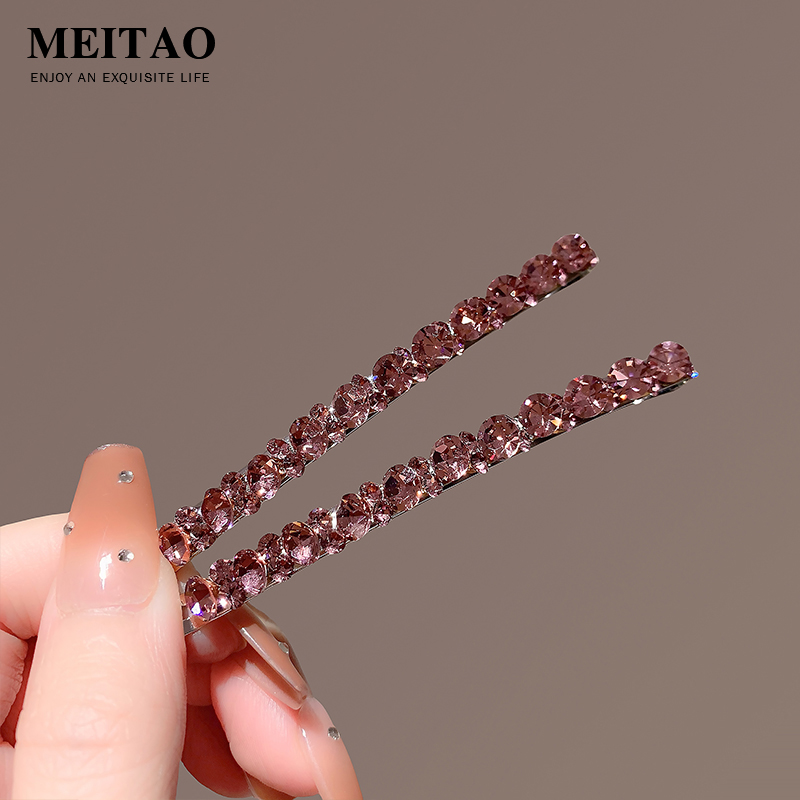 2025新款瑞丽风发夹满钻可爱法式气质网红一字夹女侧边刘海夹韩版