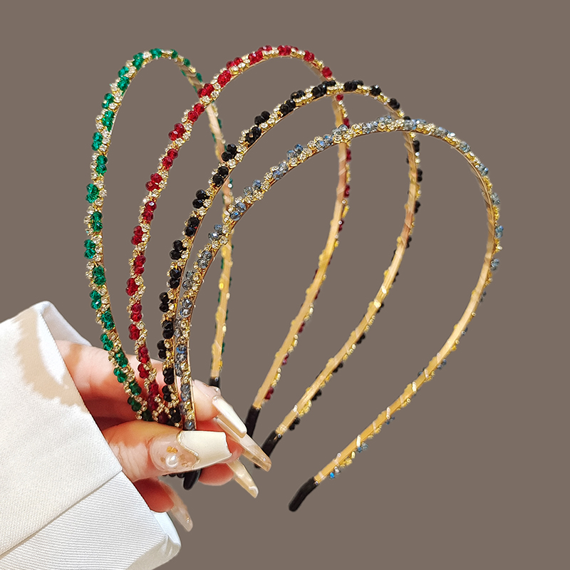 韩国亮钻复古细款洗脸发箍女头箍