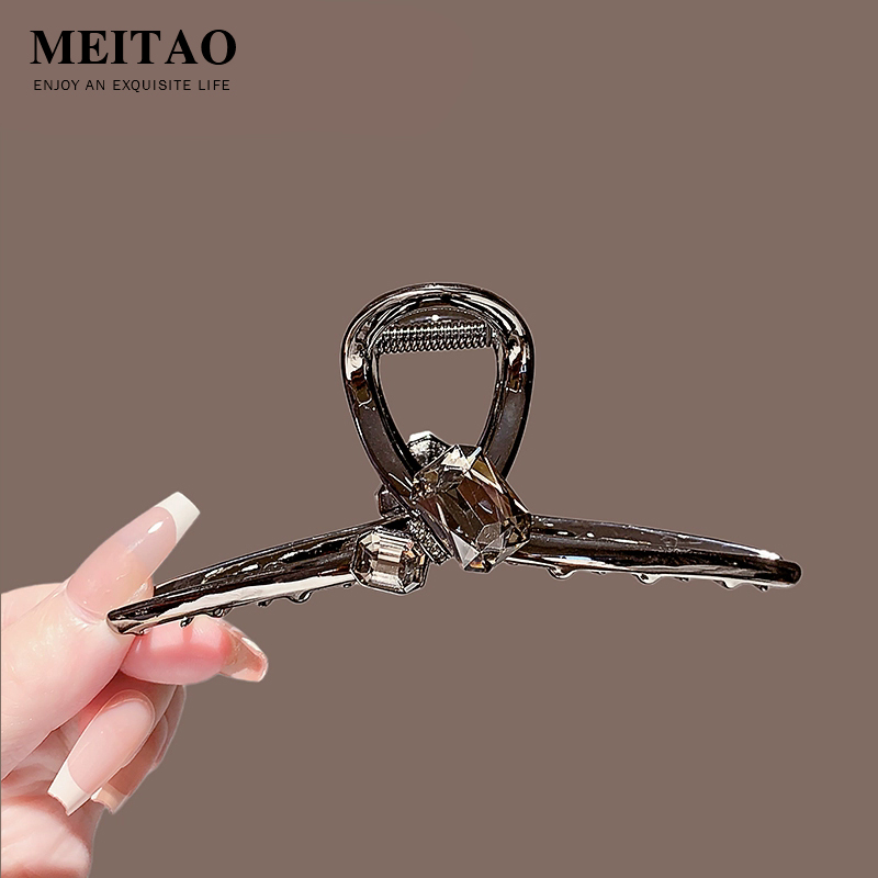 新款高级感镶钻气质大号夹子抓夹女时尚后脑勺盘发鲨鱼轻奢发饰