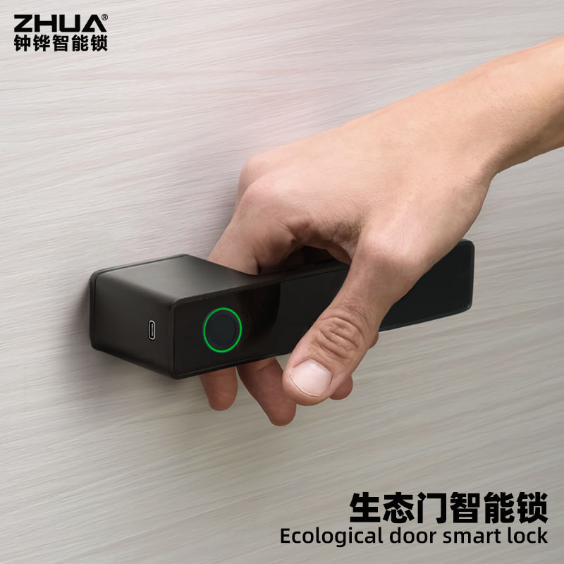 高端极简门锁-智能指纹密码锁