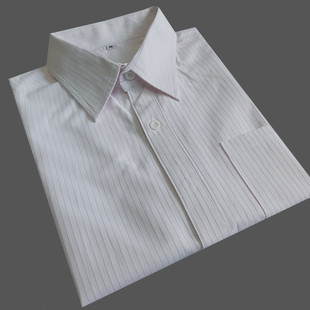工衣青年装 男女款 细条纹衬衫 短袖 员工衬衣工作服上班厂服订做 夏装