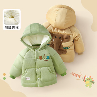 宝宝棉服秋冬夹棉男童外套加厚婴儿冬季 外出棉袄女童棉衣加绒洋气