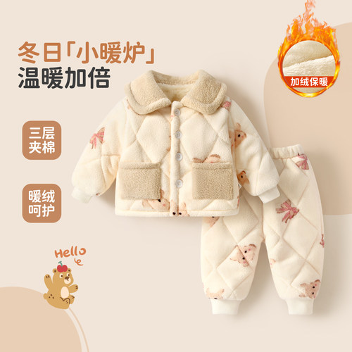 婴儿睡衣加绒加厚2025新款