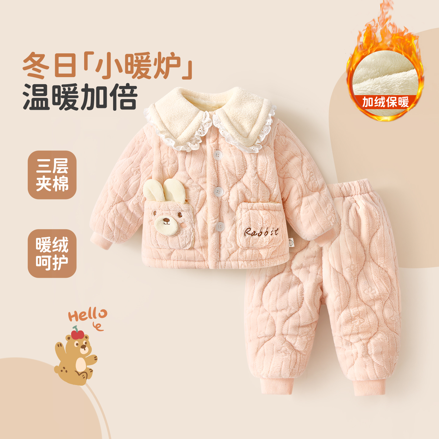 婴儿睡衣加绒加厚2025新款