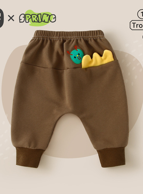 婴儿裤子春秋男宝宝大屁屁裤春季婴幼儿pp裤女童长裤春装卫裤卡通