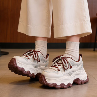女鞋 松糕水钻老爹鞋 网红休闲时尚 厚底增高6cm运动鞋 女2026新爆款