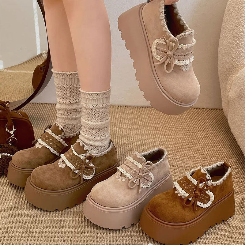 复古小个子增高厚底勃肯鞋女2026新款春秋配裙子百搭软底休闲单鞋