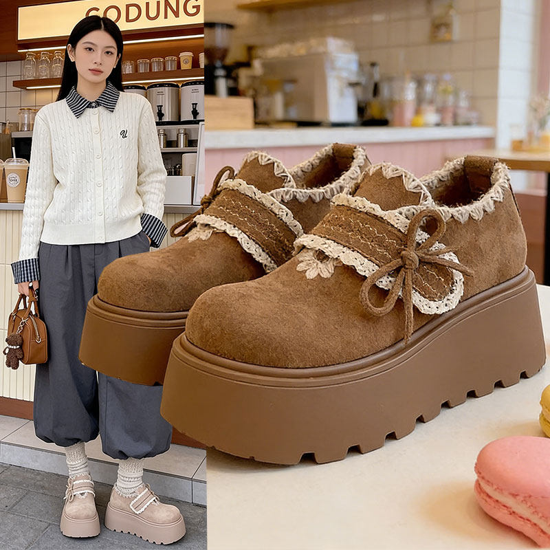 复古小个子增高厚底勃肯鞋女2026新款春秋乐福鞋百搭软底休闲单鞋