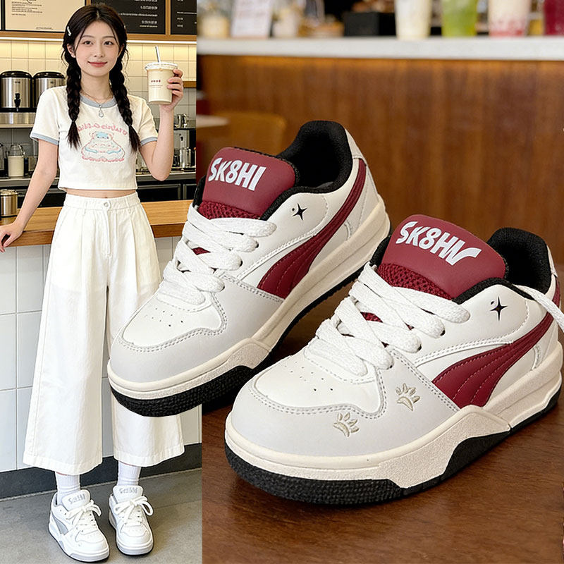 港风厚底板鞋女2026新款休闲鞋女百搭学生鞋经典小白鞋女滑板鞋女