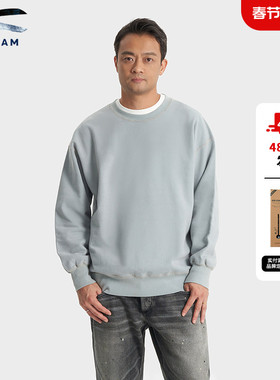 DENHAM2026年春季新款复古休闲全棉宽松舒适圆领蓝色浅棕色卫衣