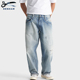 日本制做旧超宽松中腰直筒阔腿牛仔裤 DENHAM2026春季 新款 男JUMBO