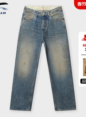 DENHAM2026年早春新品男士水洗做旧休闲宽松直筒中腰牛仔裤SASUKE