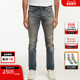 微锥中腰水洗做旧复古剪刀牛仔裤 DENHAM秋冬男士 修身 RAZOR