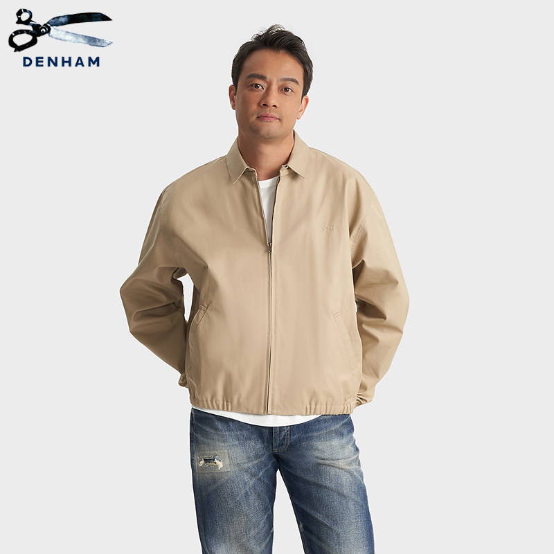 DENHAM2026夏季新款男士休闲基础拉链立领卡其色夹克外套男