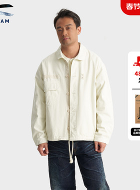 DENHAM2026年早春新品男士阿依努复古宽松全棉草木染绿色夹克外套