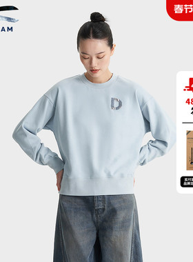 DENHAM2026年早春新品 女士基础款复古休闲做旧精致手工刺绣卫衣