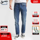 男士 时尚 蓝水洗褪色修身 DENHAM常青款 微锥中腰剪刀牛仔裤 RAZOR